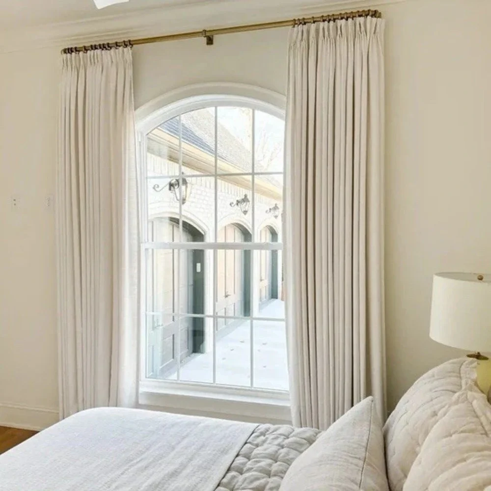 TWOPAGES Liz Linen Drape Pleated Curtains (2) 36